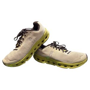 On Running Men's Tan and Lime Athletic Shoes
